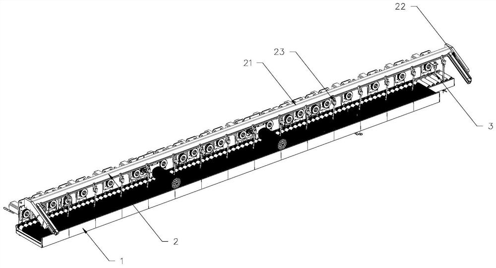 Modular bagged product arranging and conveying device