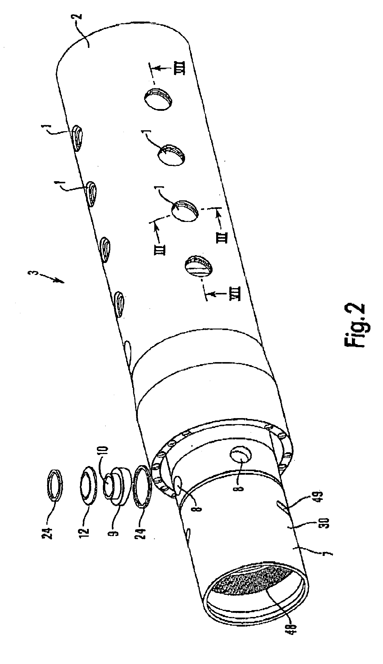 Device for an opening in an outer sleeve of a sleeve valve and a method for the assembly of a sleeve valve