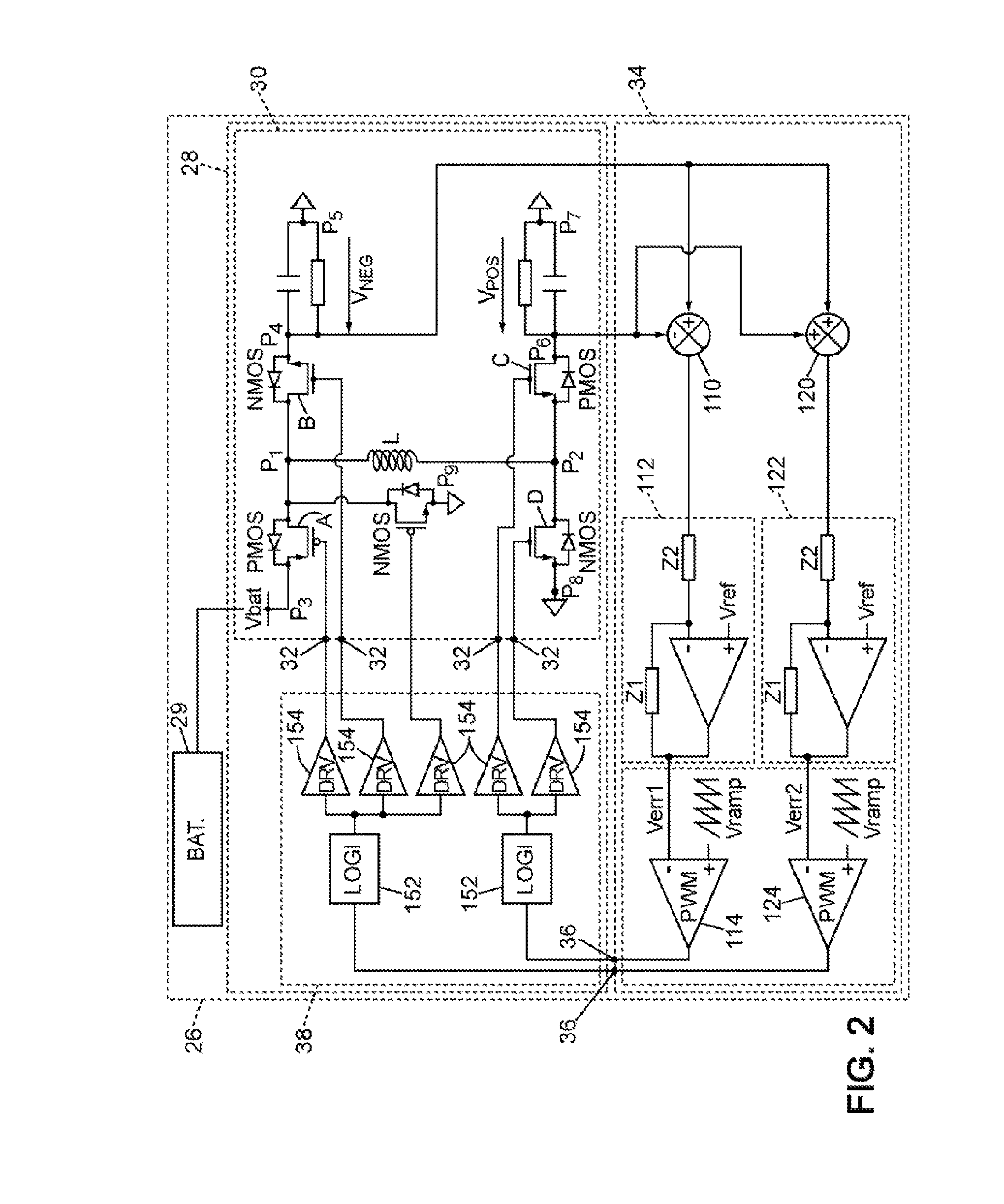 Symmetrical output switch-mode power supply