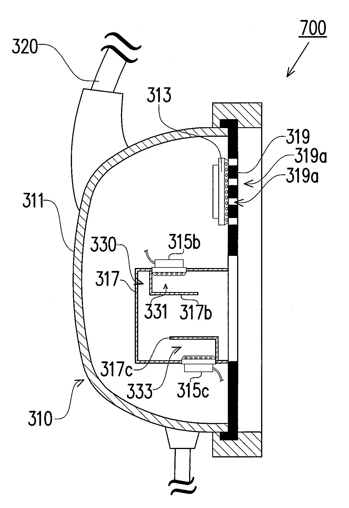 Earphone structure with a composite sound field