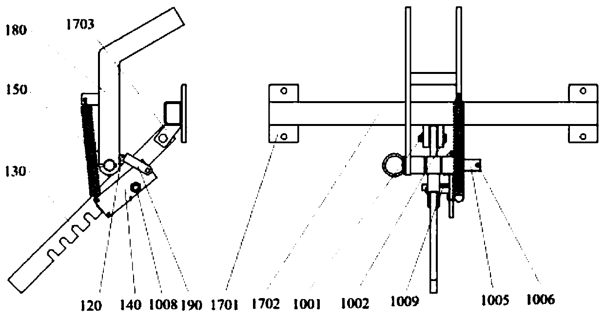 Stubble height adjusting mechanism for walking type oilseed rape swather
