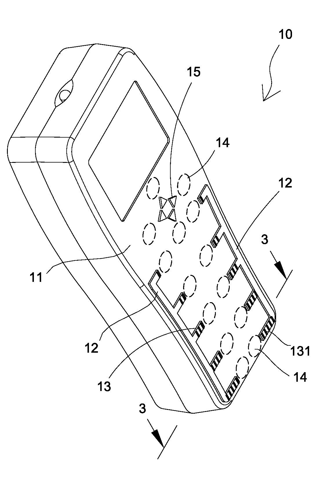 Riser, ridge based touch keypad for portable electronic device
