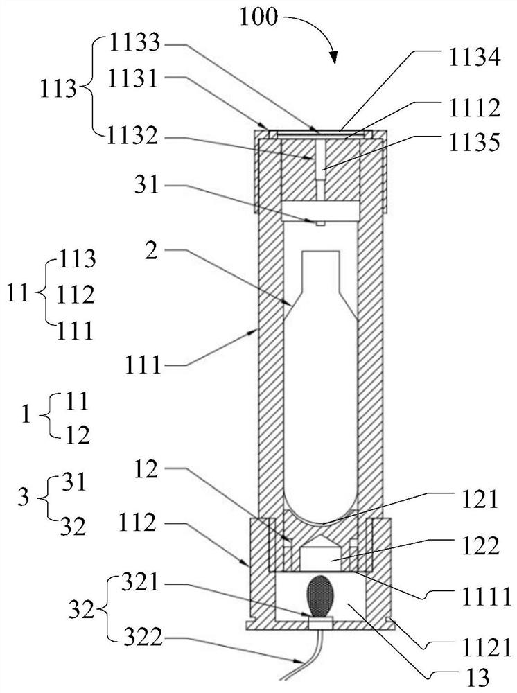 Starting device and fire extinguishing equipment