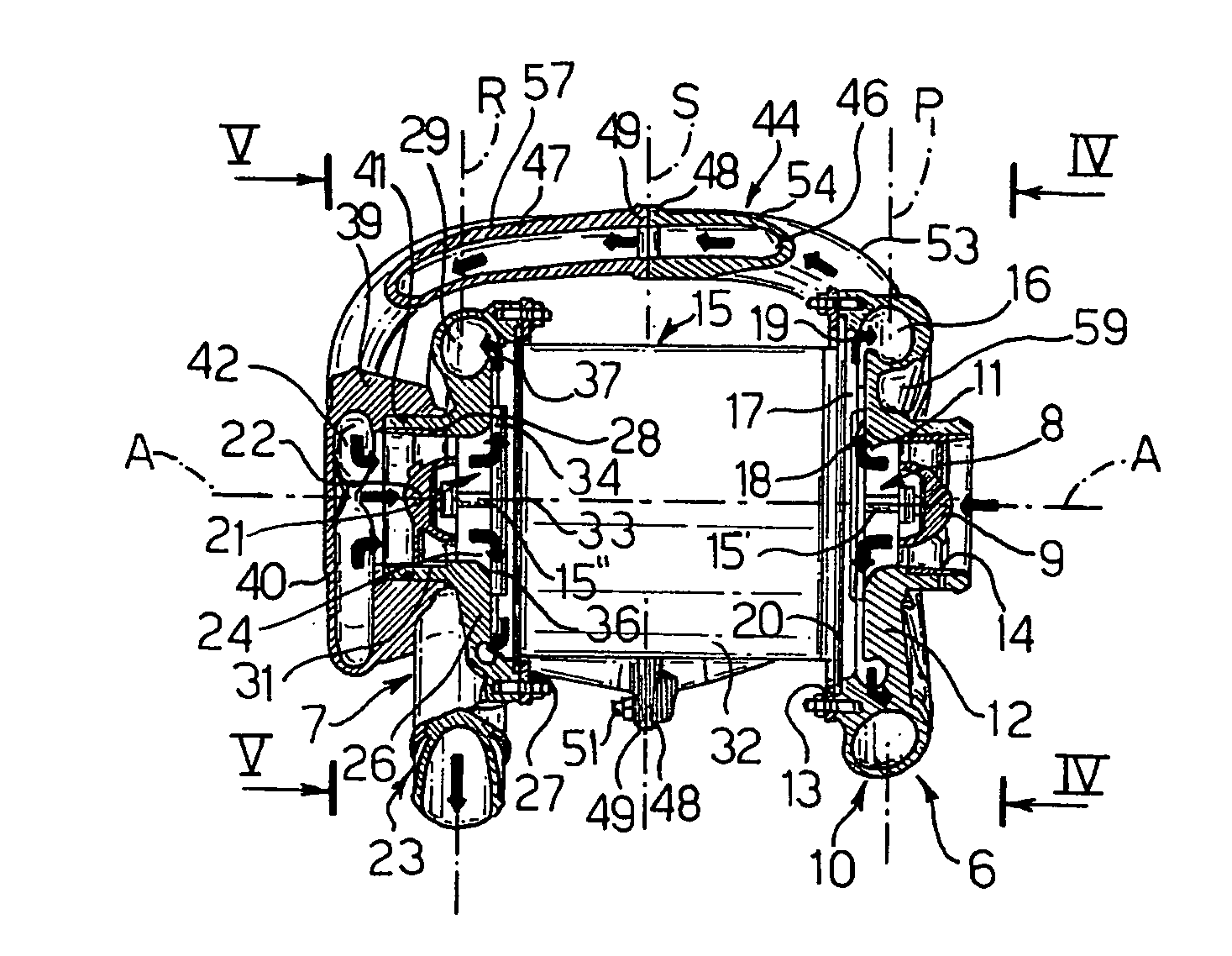 Multistage motor-compressor for the compression of a fluid