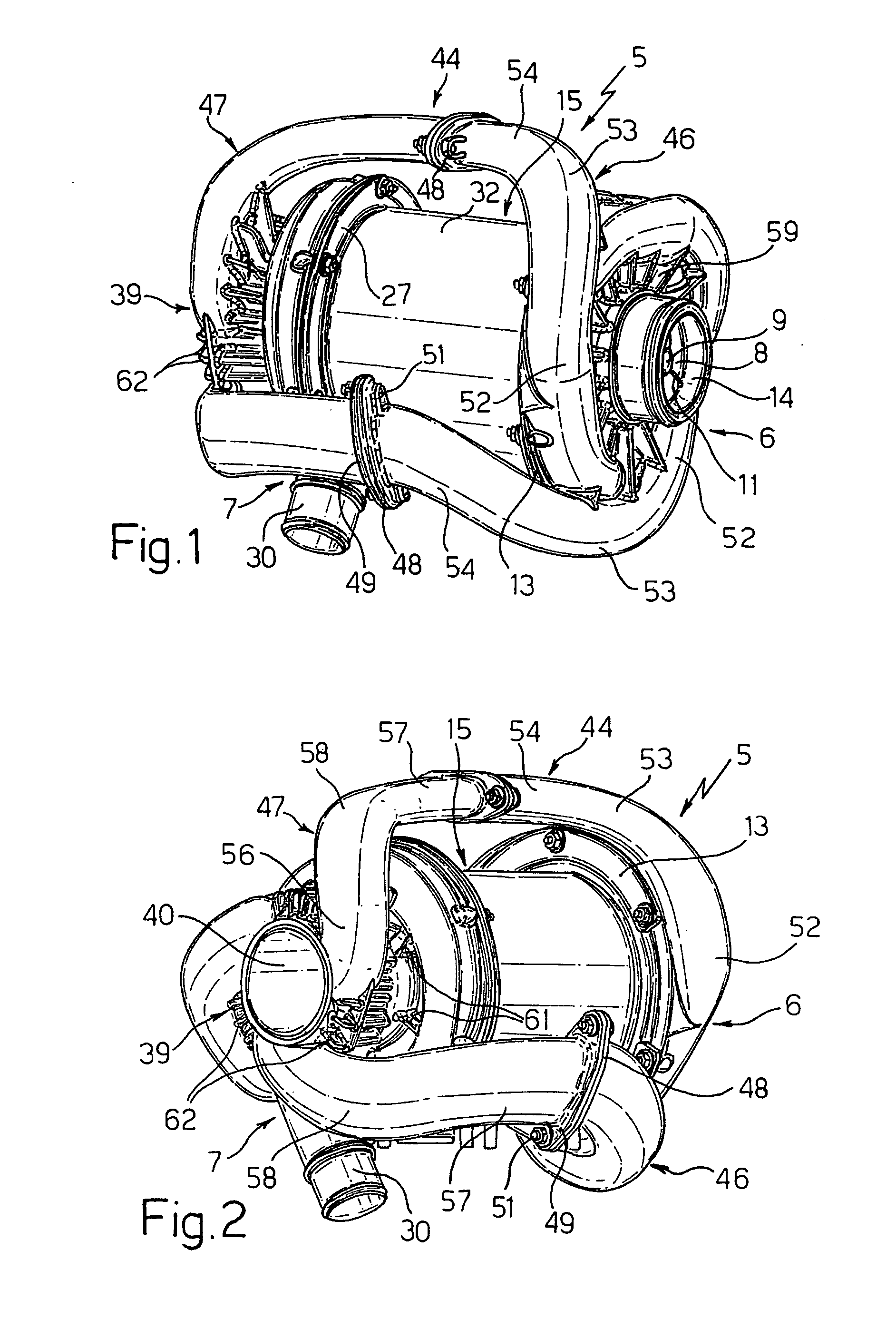 Multistage motor-compressor for the compression of a fluid