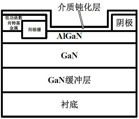 A device structure and implementation method for improving the reverse breakdown voltage of gan L-FER