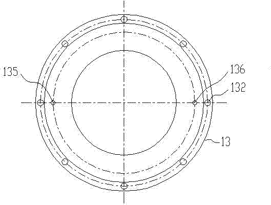 Cooling device for bearing of two-stage pusher centrifuge and manufacturing method thereof
