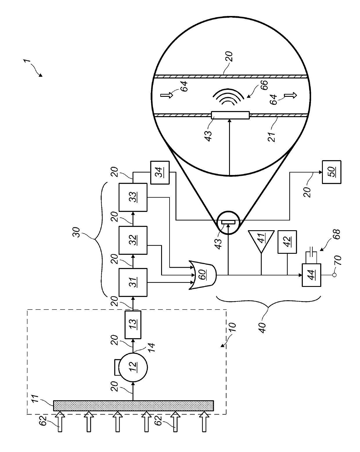 Breathing apparatus with one or more safety sensors