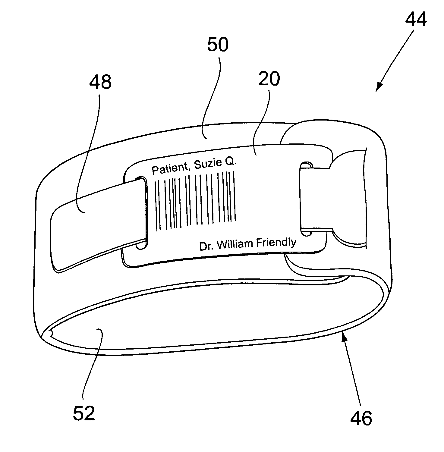 Cushioned wristband with self-laminating identity tag and adhesive patch
