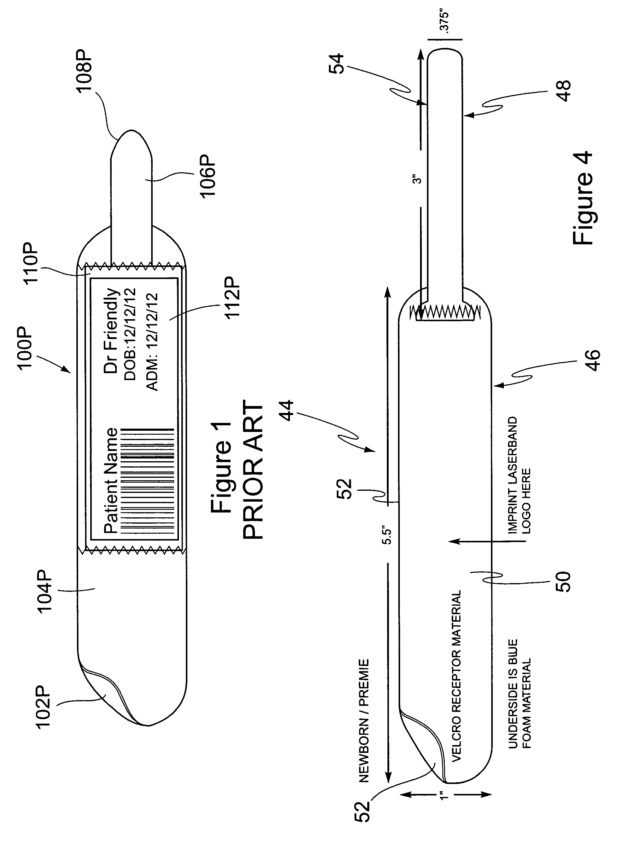 Cushioned wristband with self-laminating identity tag and adhesive patch