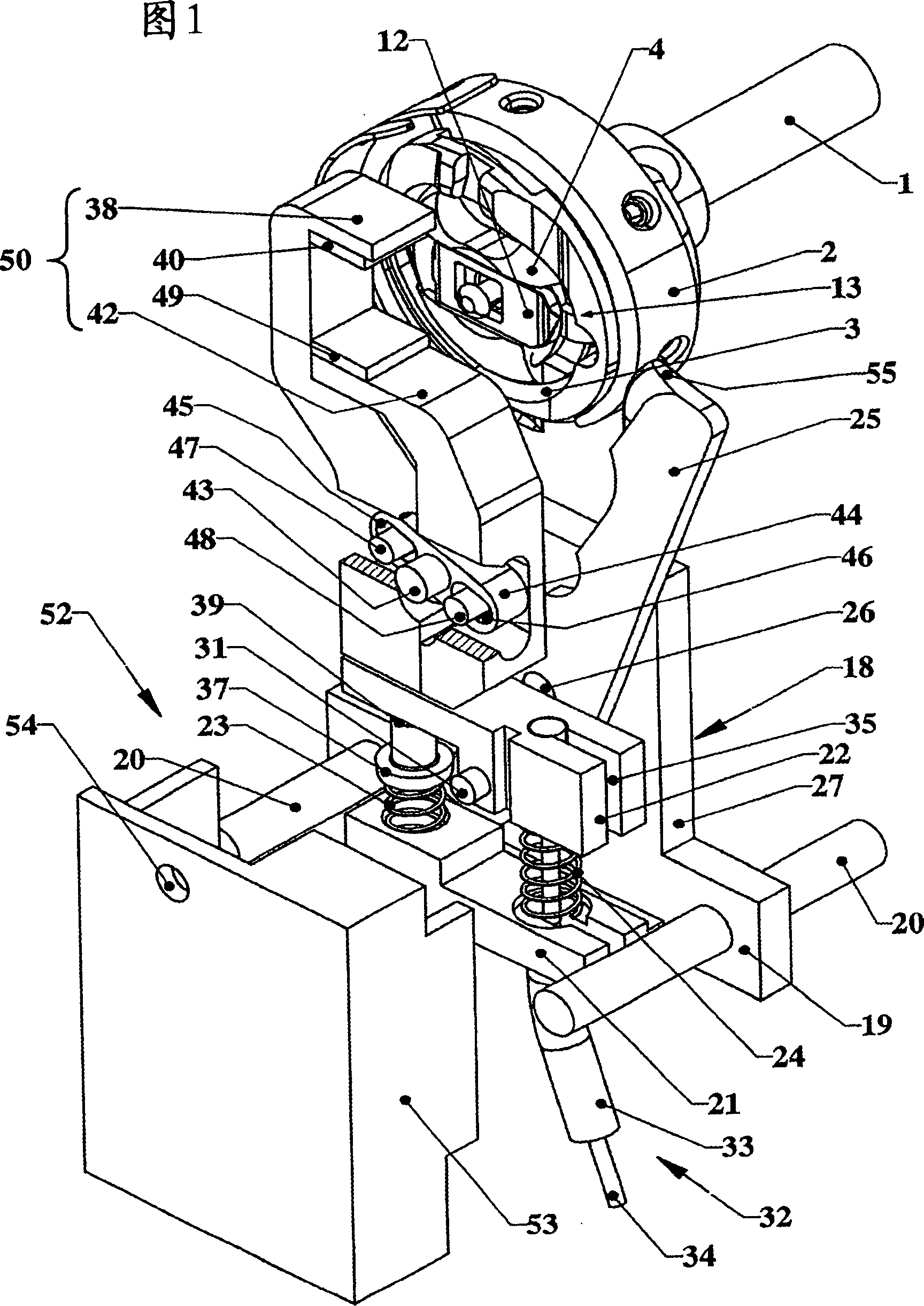 Device for sewing or knitting machines for changing the spool for the looper thread