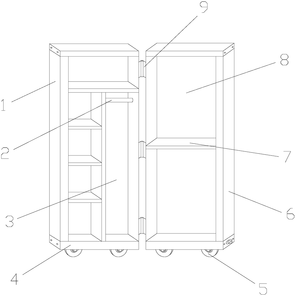 Double-layer folding wardrobe