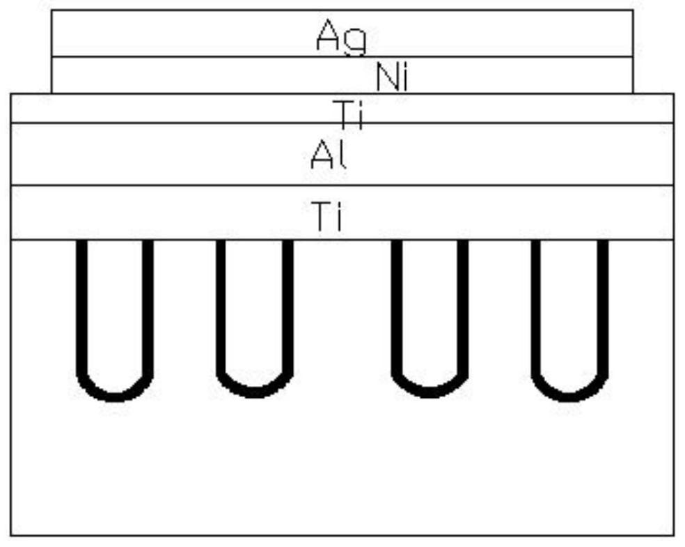 A method for manufacturing a grooved Schottky front silver surface metal structure