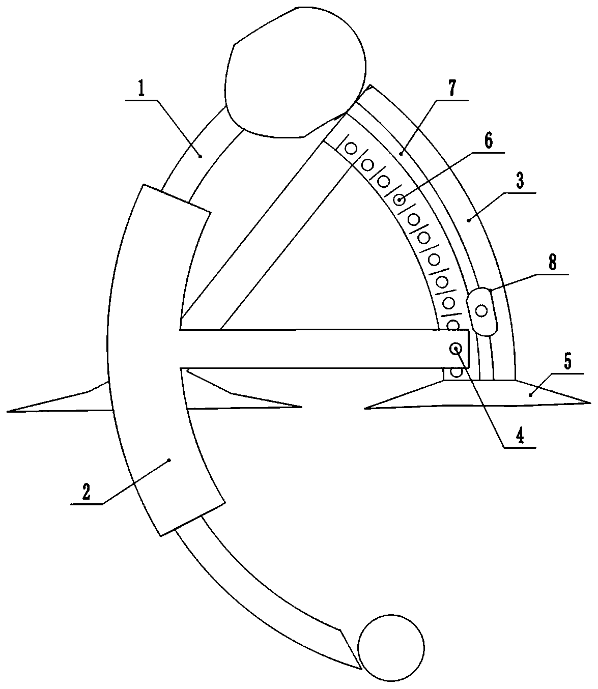 Arc-shaped puncture device and using method thereof