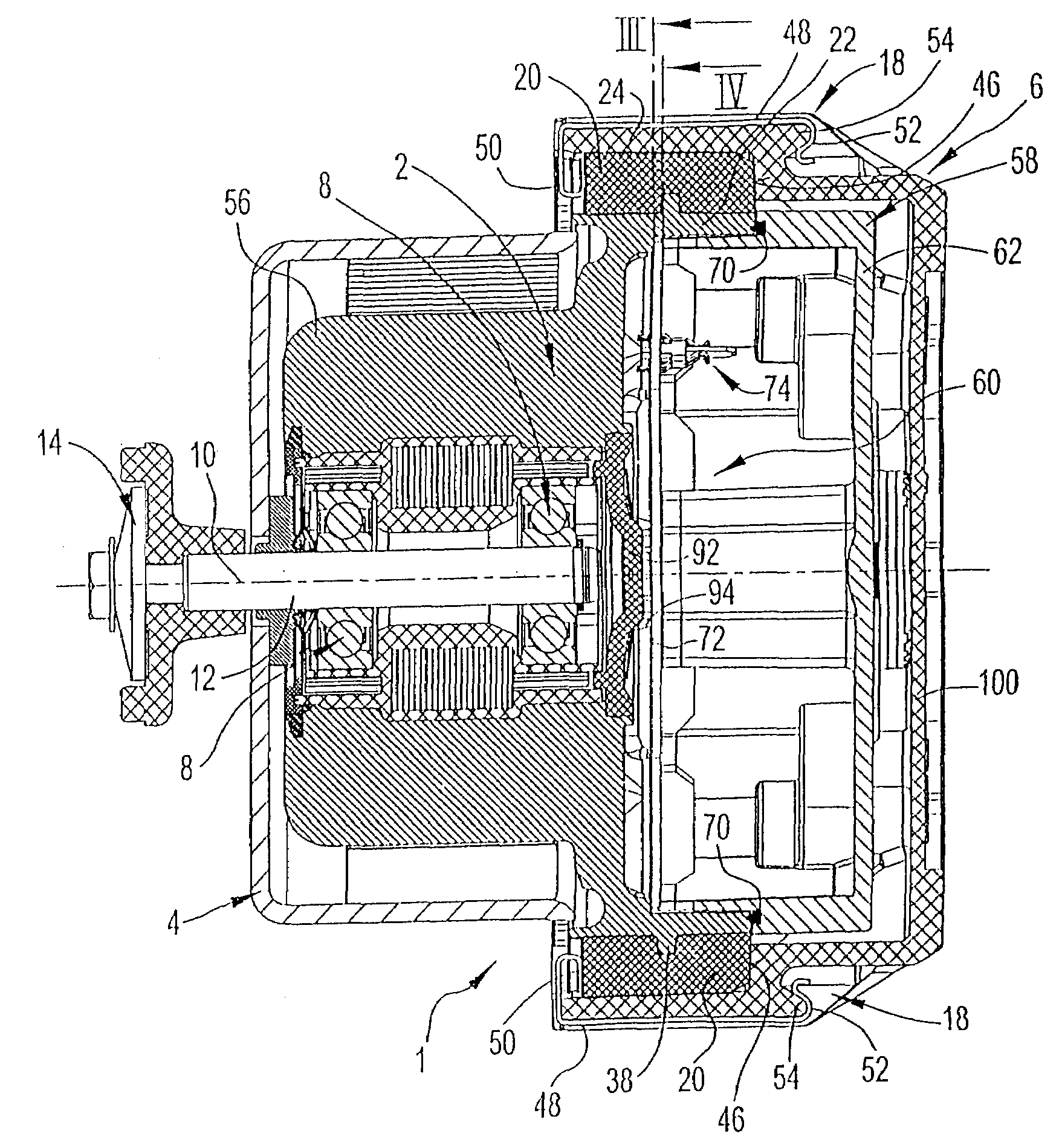 Electric motor with screwless plug-type mounting