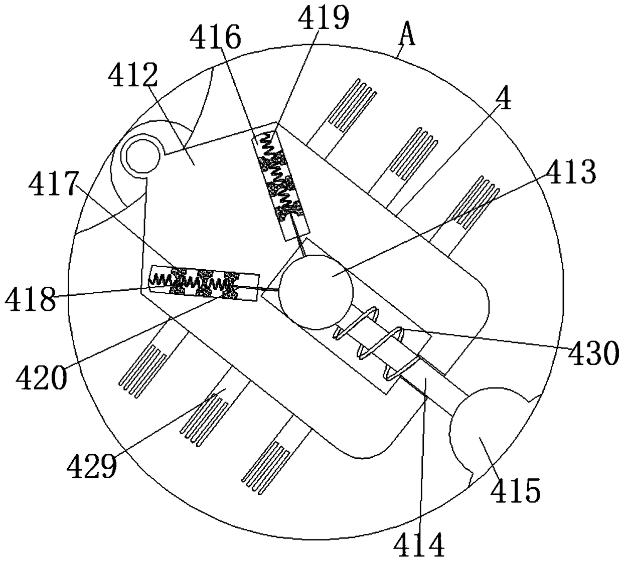 Material refining device for fish flesh stuffing based on centrifugal force