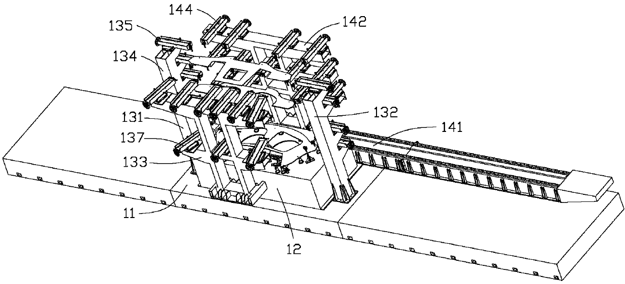 Fixed positioning device of front section part of aircraft product