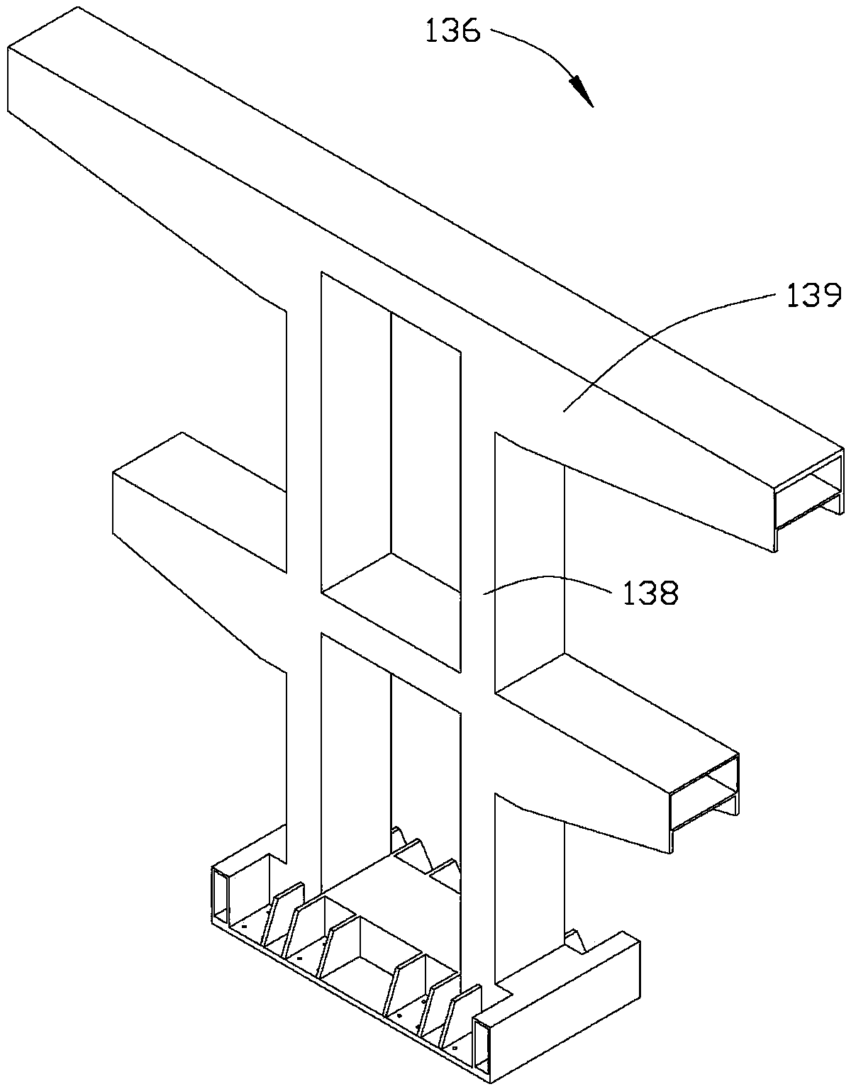 Fixed positioning device of front section part of aircraft product