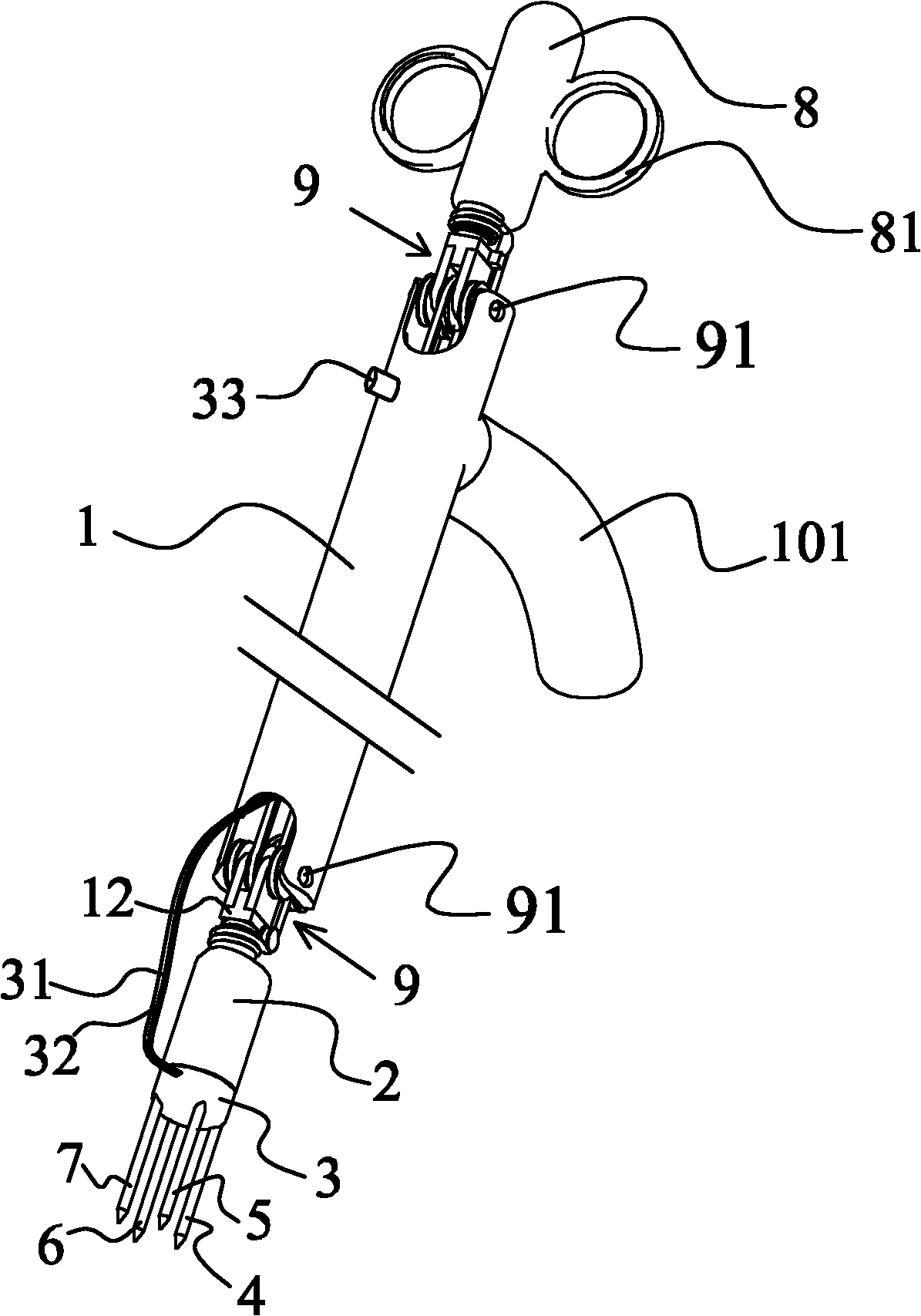Handheld multi-degree-of-freedom hemostatic cutter for endoscope