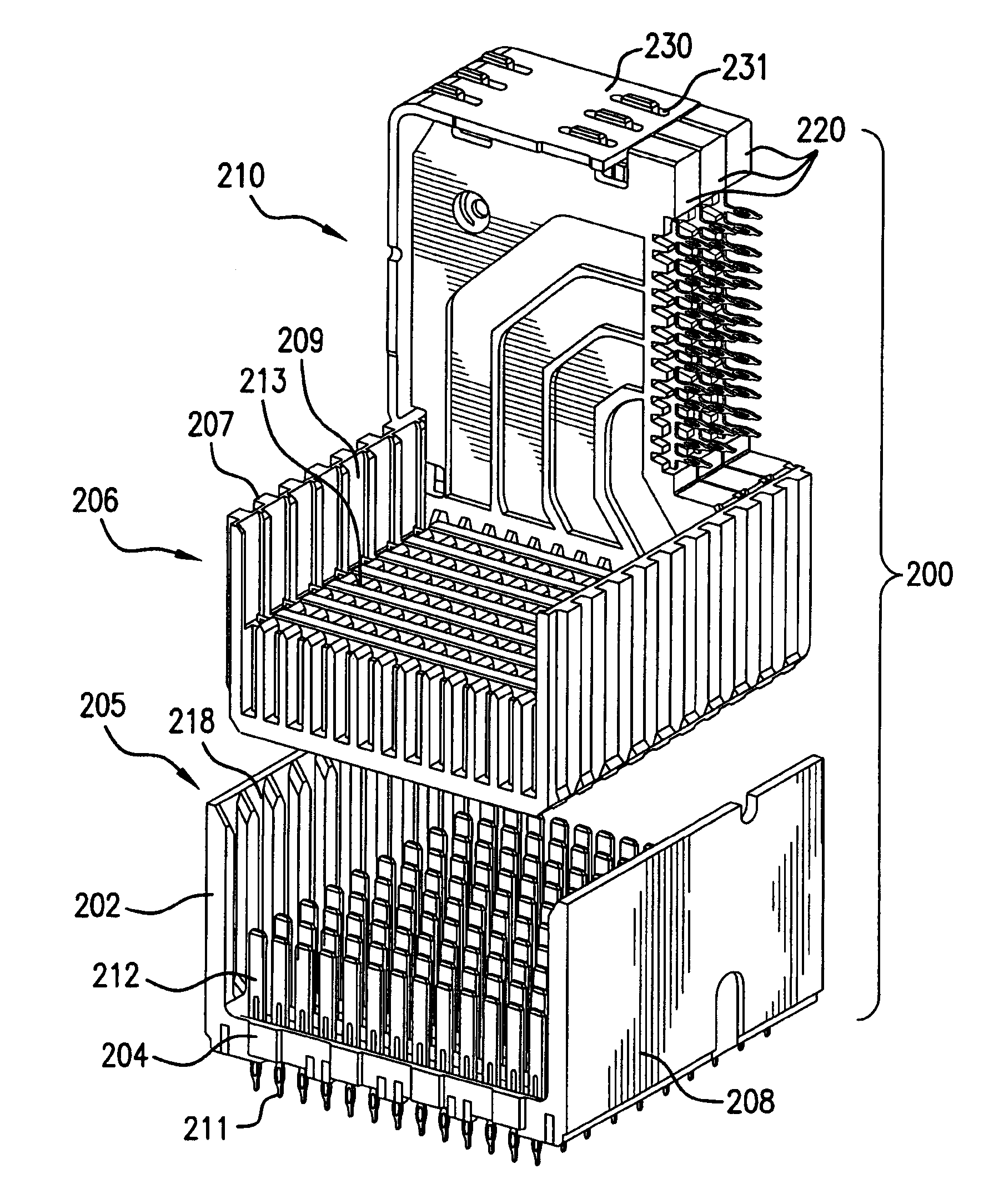 Connector with Improved Shielding in Mating Contact Region