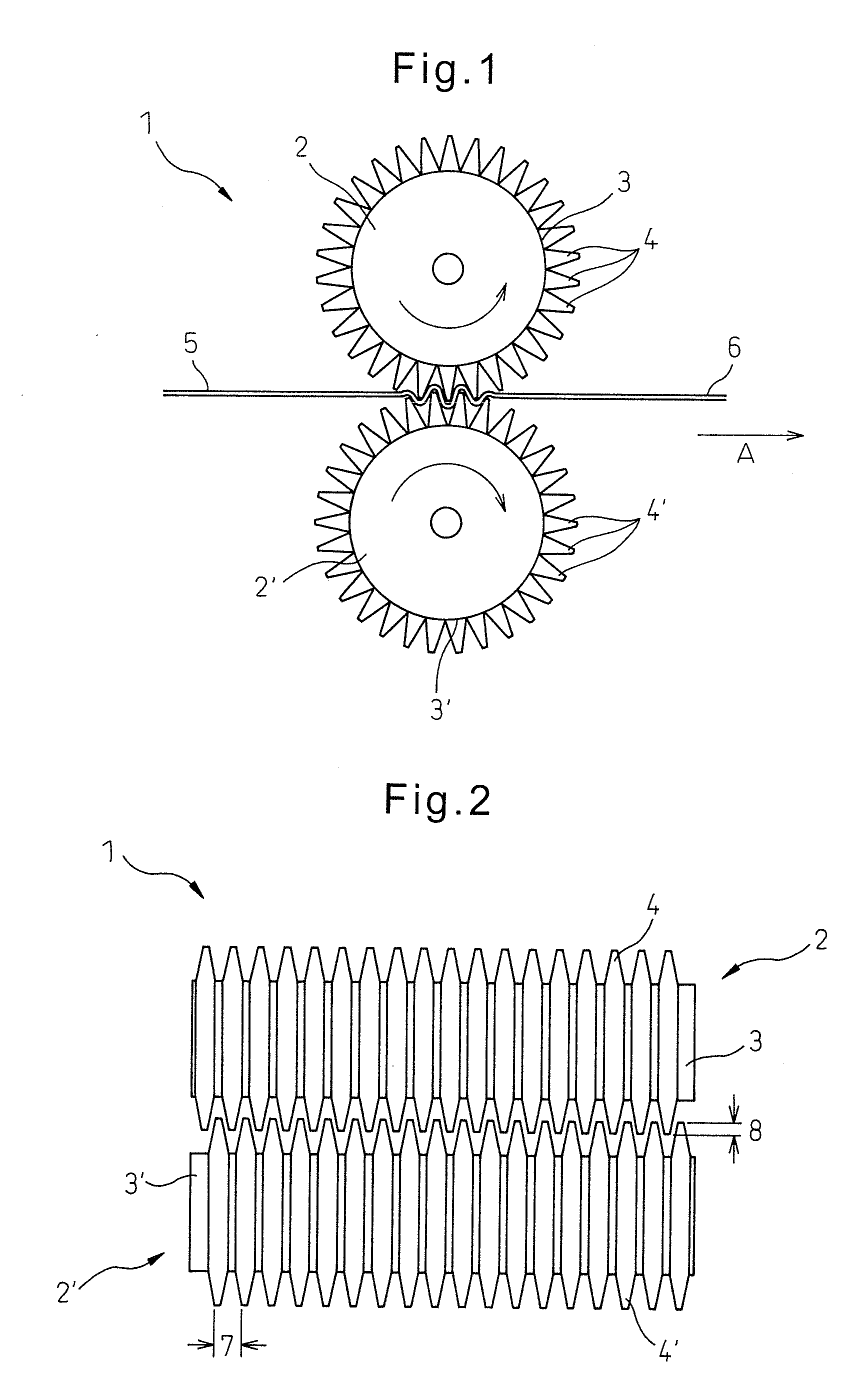 Method of easy production of nonwoven fabric having at least one projection and at least one recess, and method of easy processing of nonwoven fabric