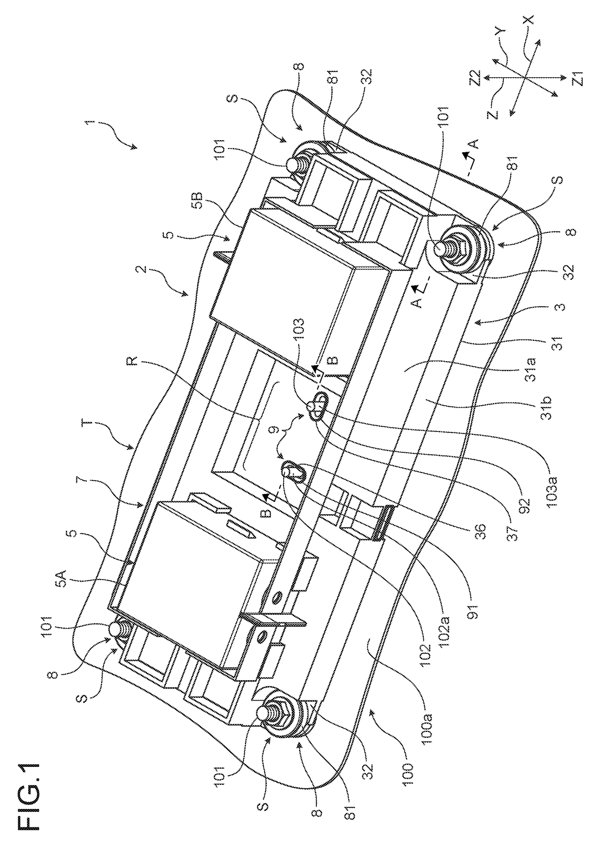 Attachment structure for electronic component accommodation box