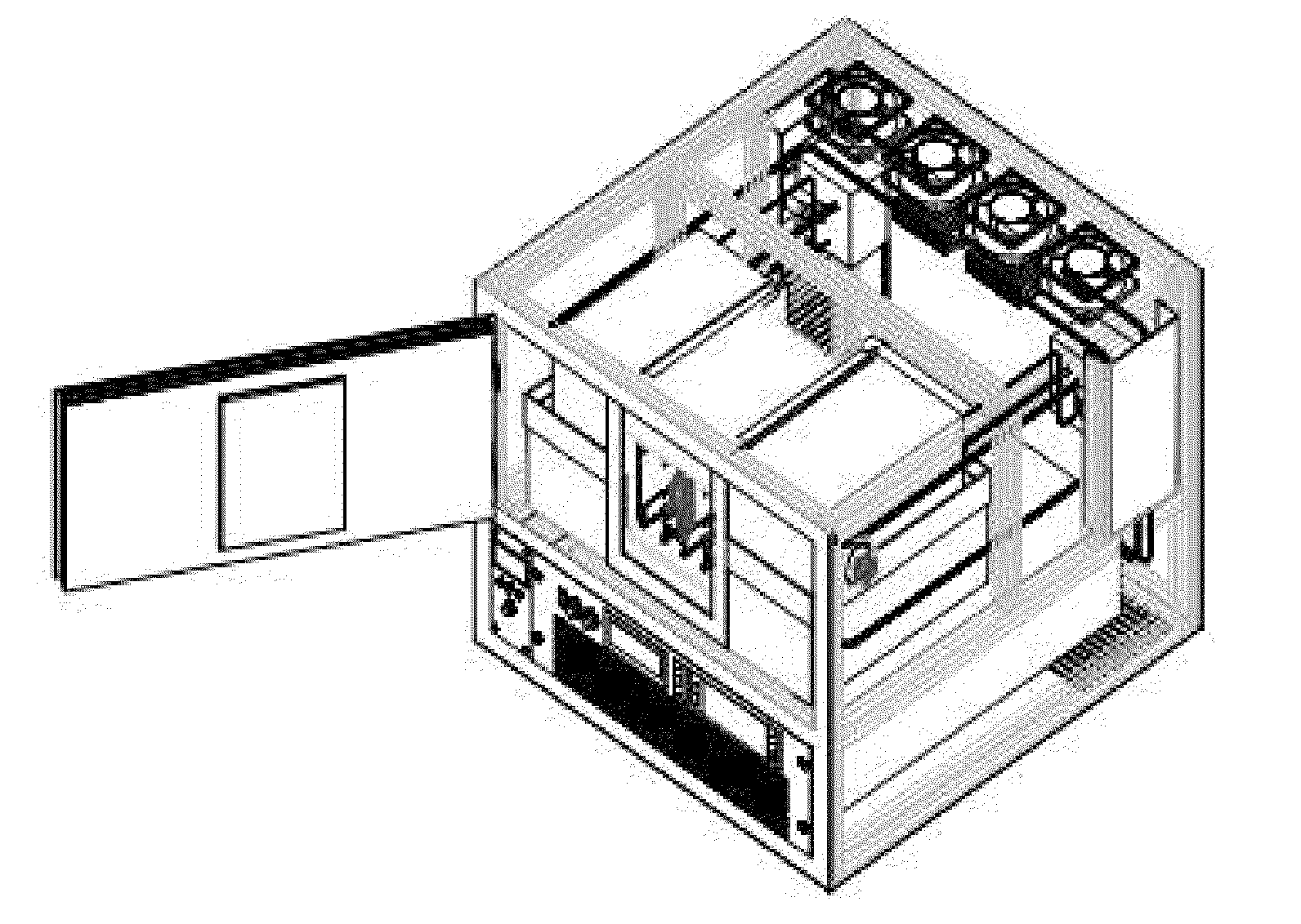 Self contained irradiation system using flat panel x-ray sources