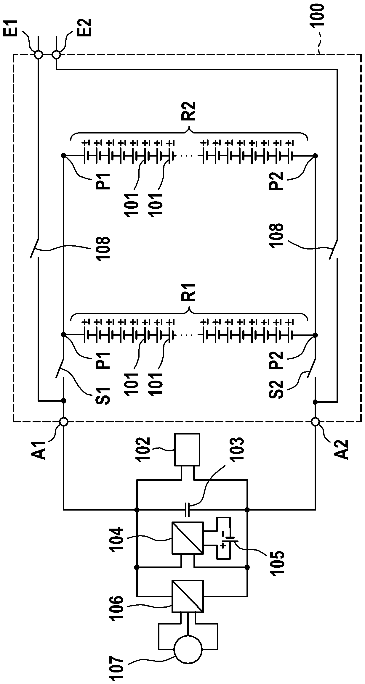 A circuit device for an electric energy storage system and an operating method therefor