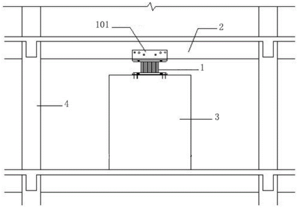 Energy-dissipating shock-absorbing reinforcement structure and construction technology of short wall support