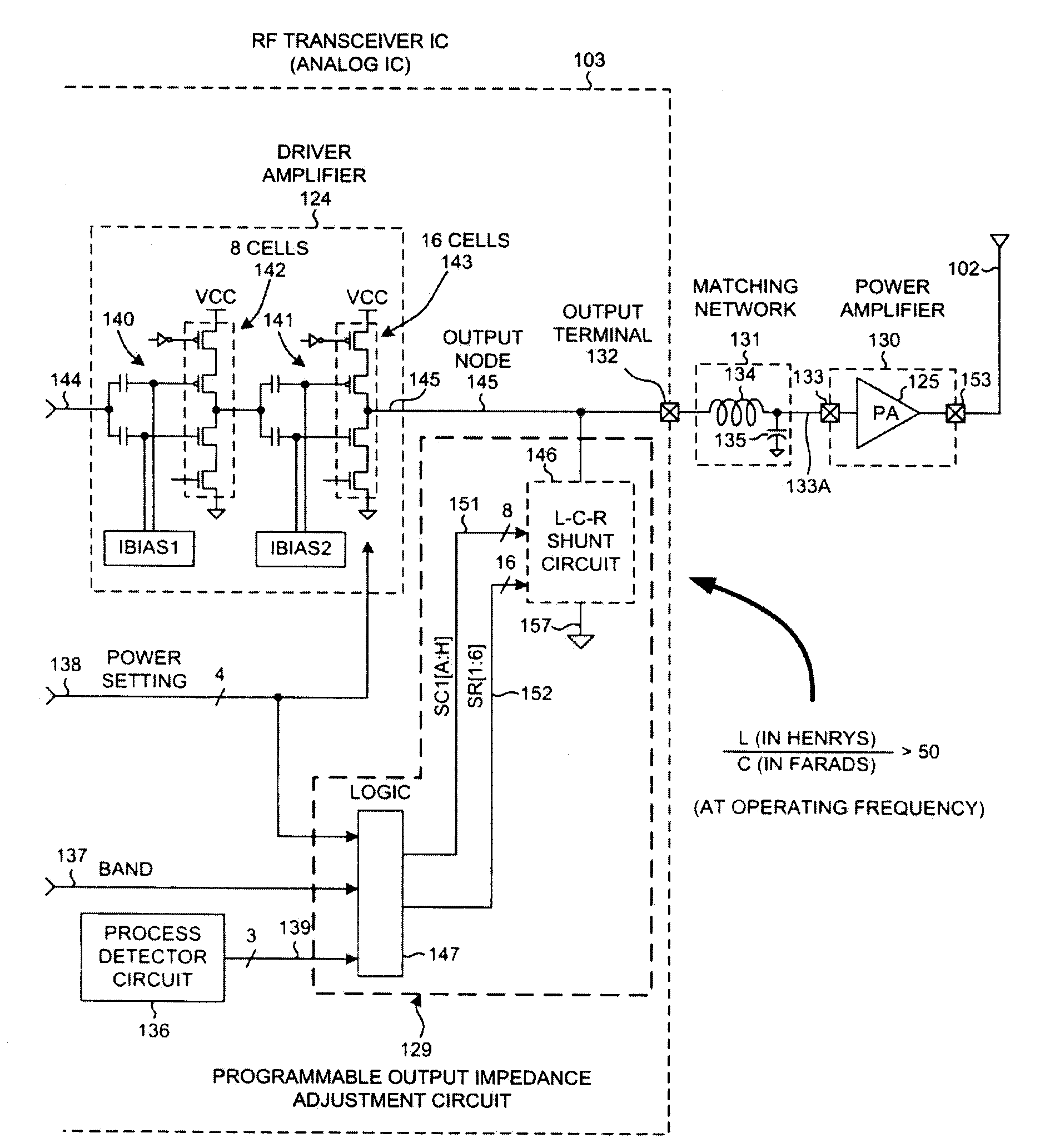 Driver amplifier having a programmable output impedance adjustment circuit