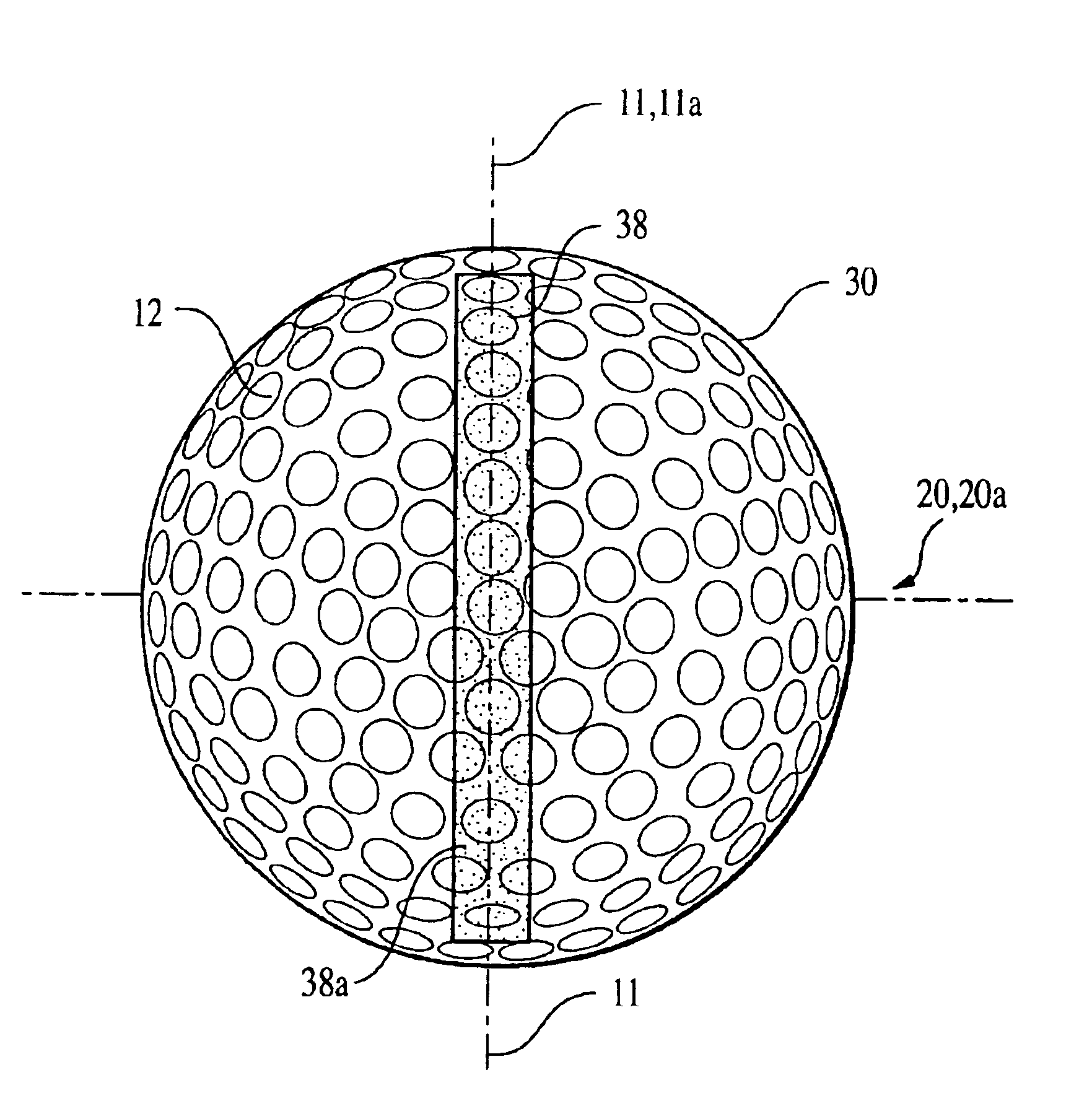 Golf ball having a controlled weight distribution about a designated spin axis and a method of making same
