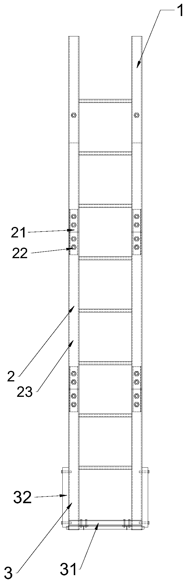 Portable bridge detecting hanging-ladder