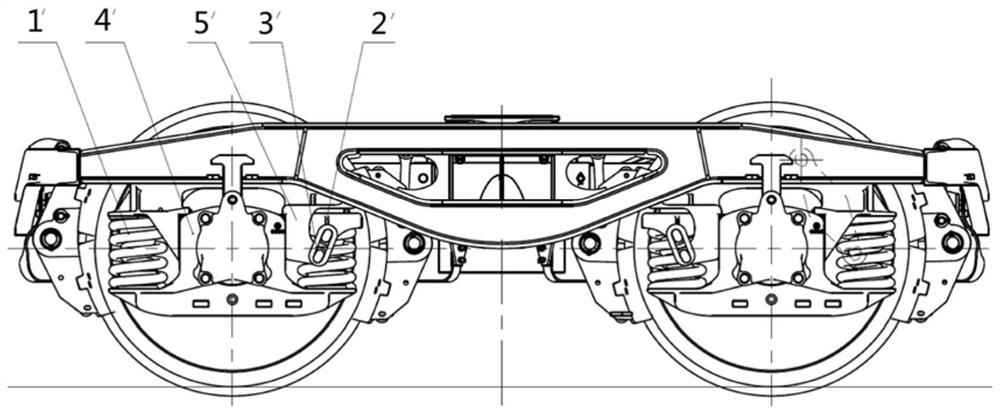 Axle box suspension device, bogie and railway wagon