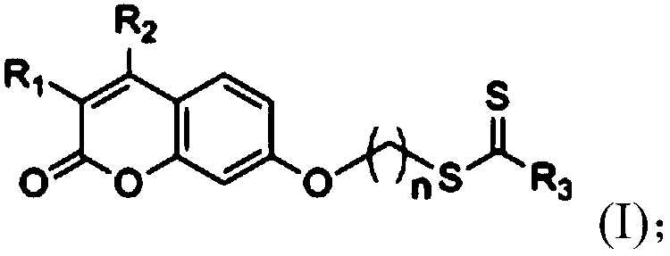 Application of coumarin-dithiocarbamate derivatives to pharmacy