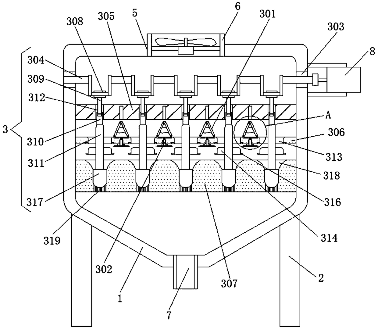 Vertical-linkage and reciprocating rolling-type mashed potato preparing device