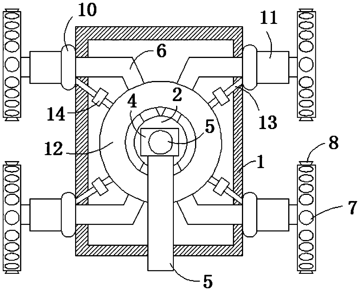 A building exterior wall cleaning device