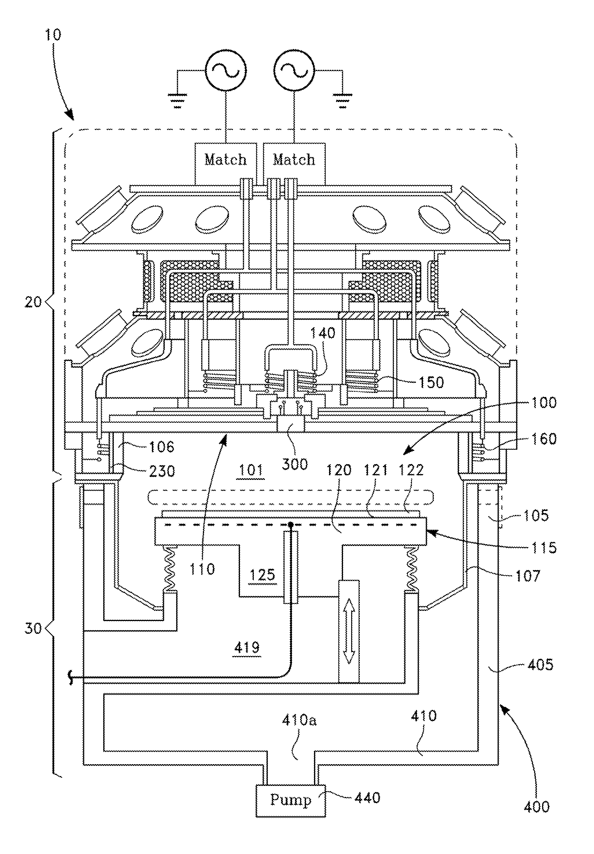 Symmetrical inductively coupled plasma source with symmetrical flow chamber