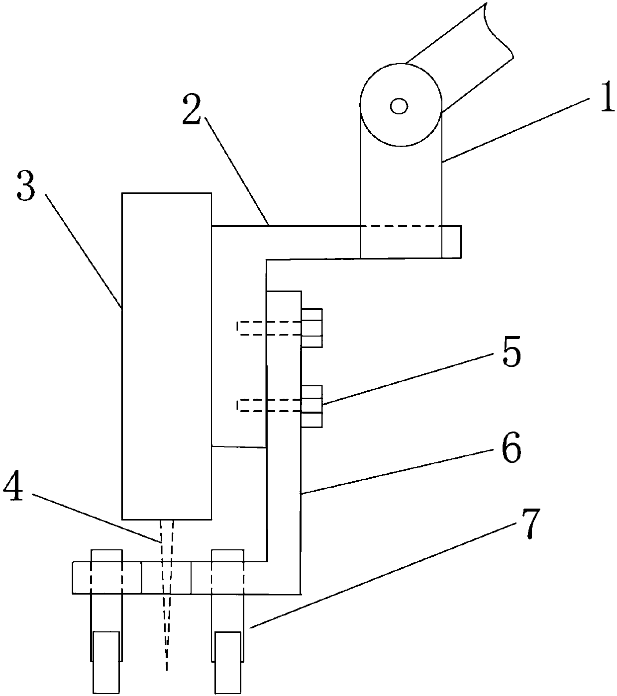 Metal sandwich plate laser welding mechanical type pressurizing device and use method