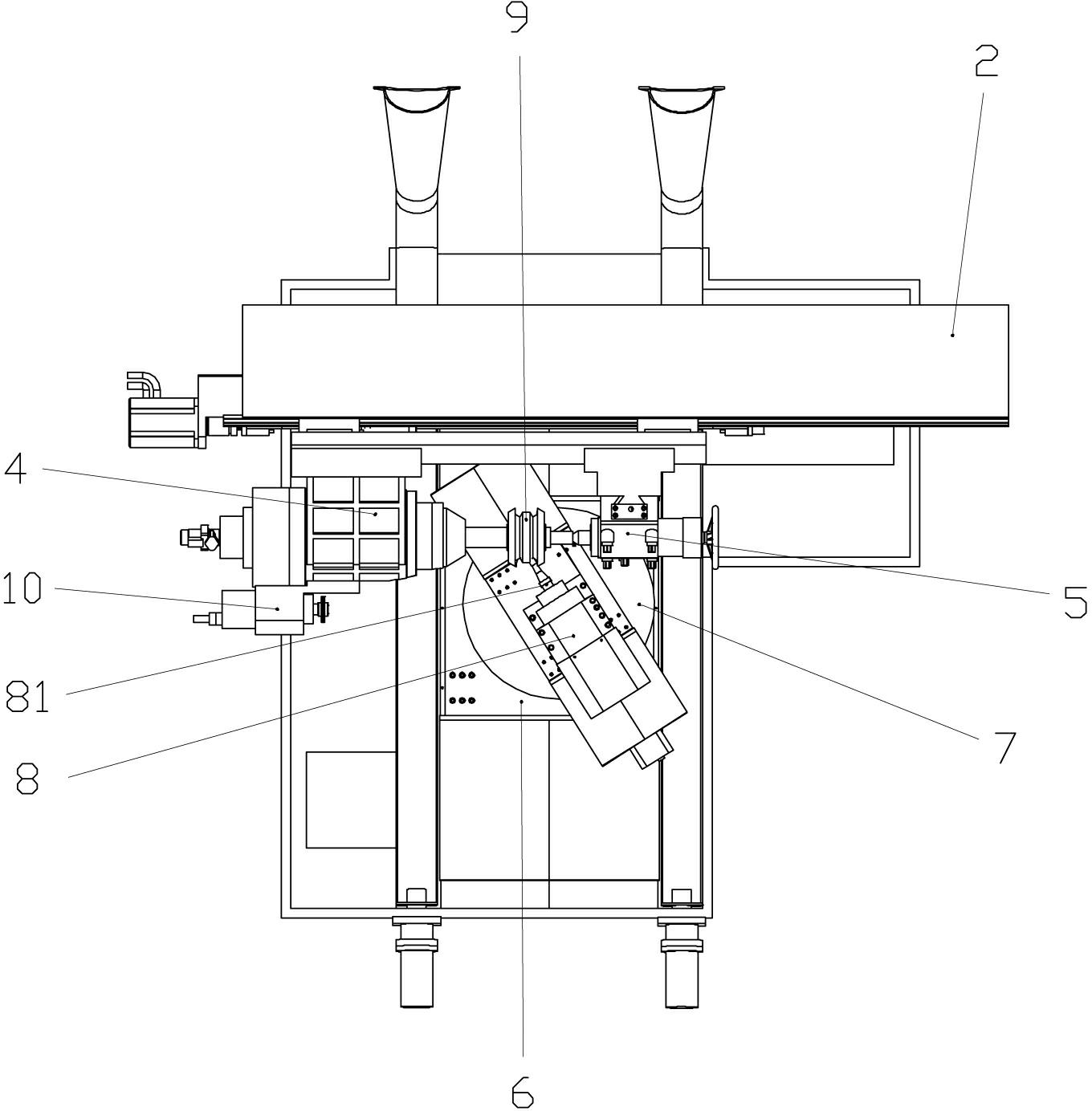 Special numerical-control grinding and milling machine for cams with arc-shaped surfaces