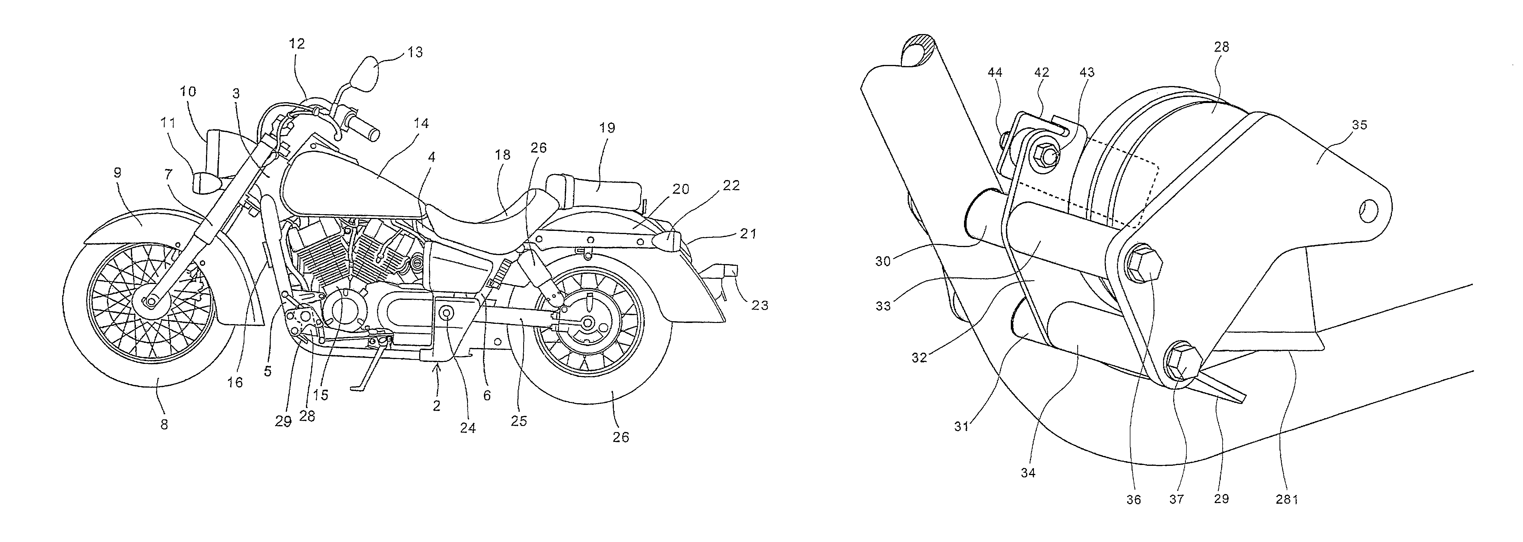 Horn guard device for motorcycle