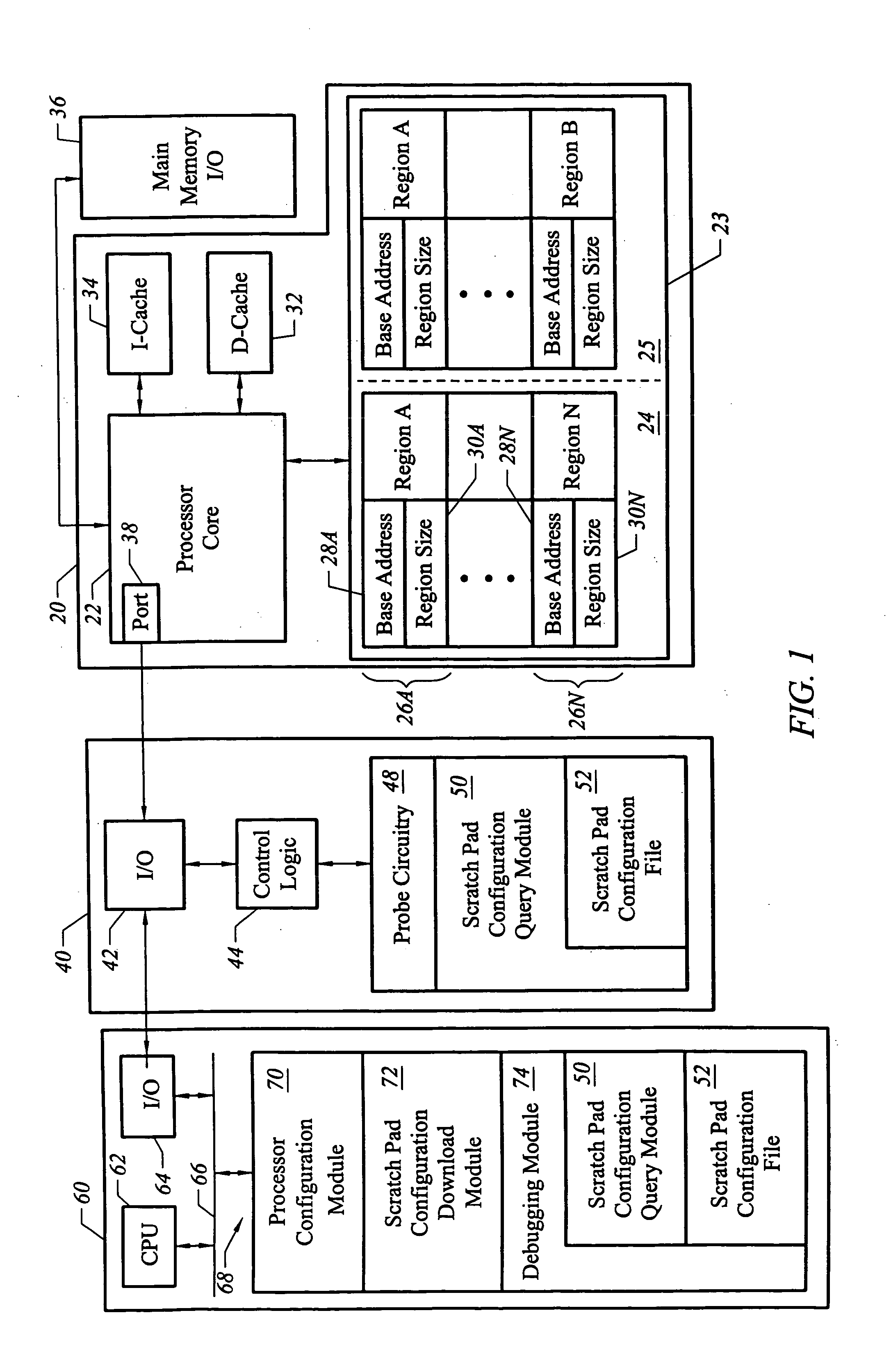 Apparatus and method for discovering a scratch pad memory configuration