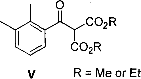 2-(2,3-dimethyl phenyl) diester malonate, preparation method thereof, and application thereof