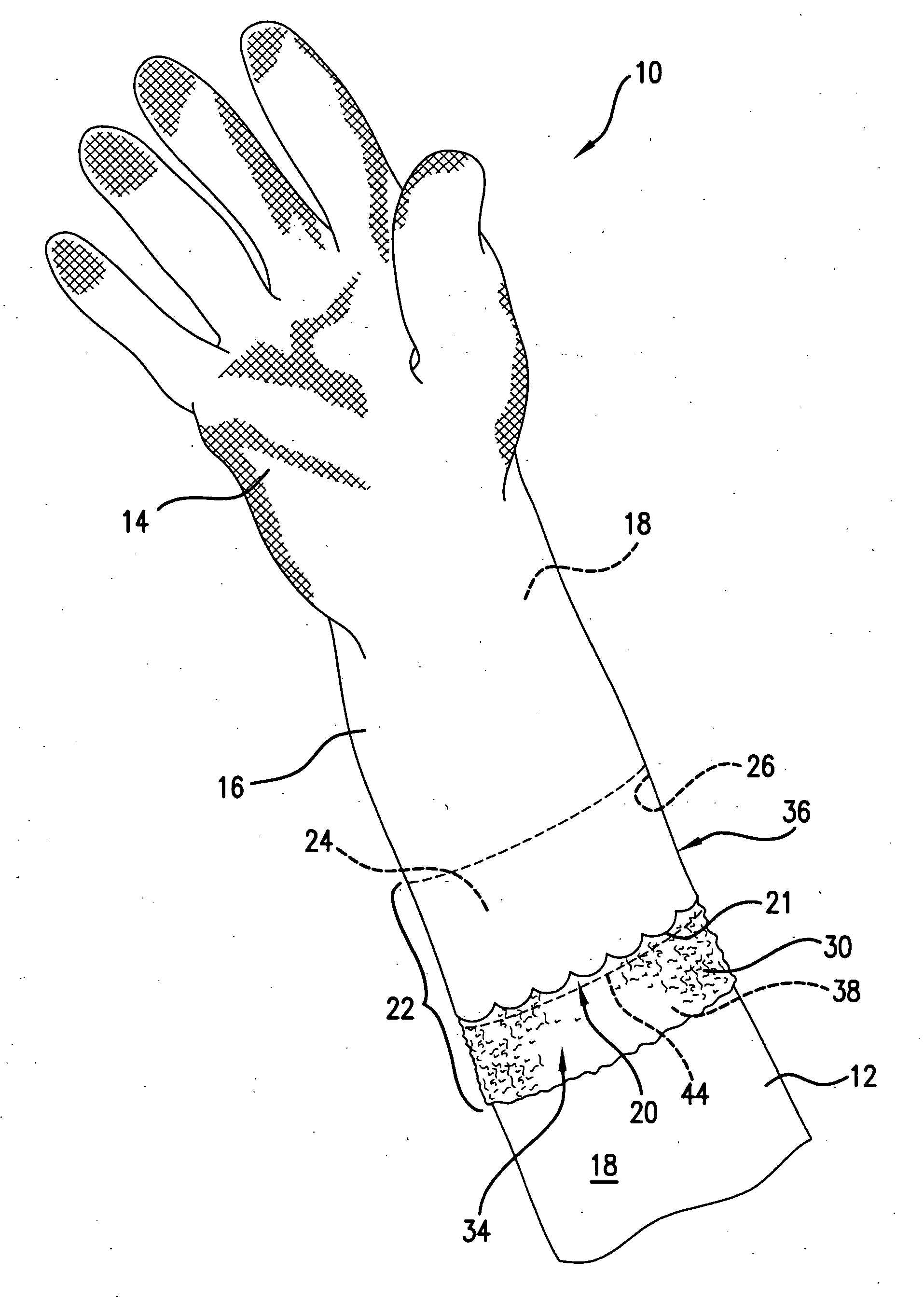 Moisture proof glove with a protective cuff