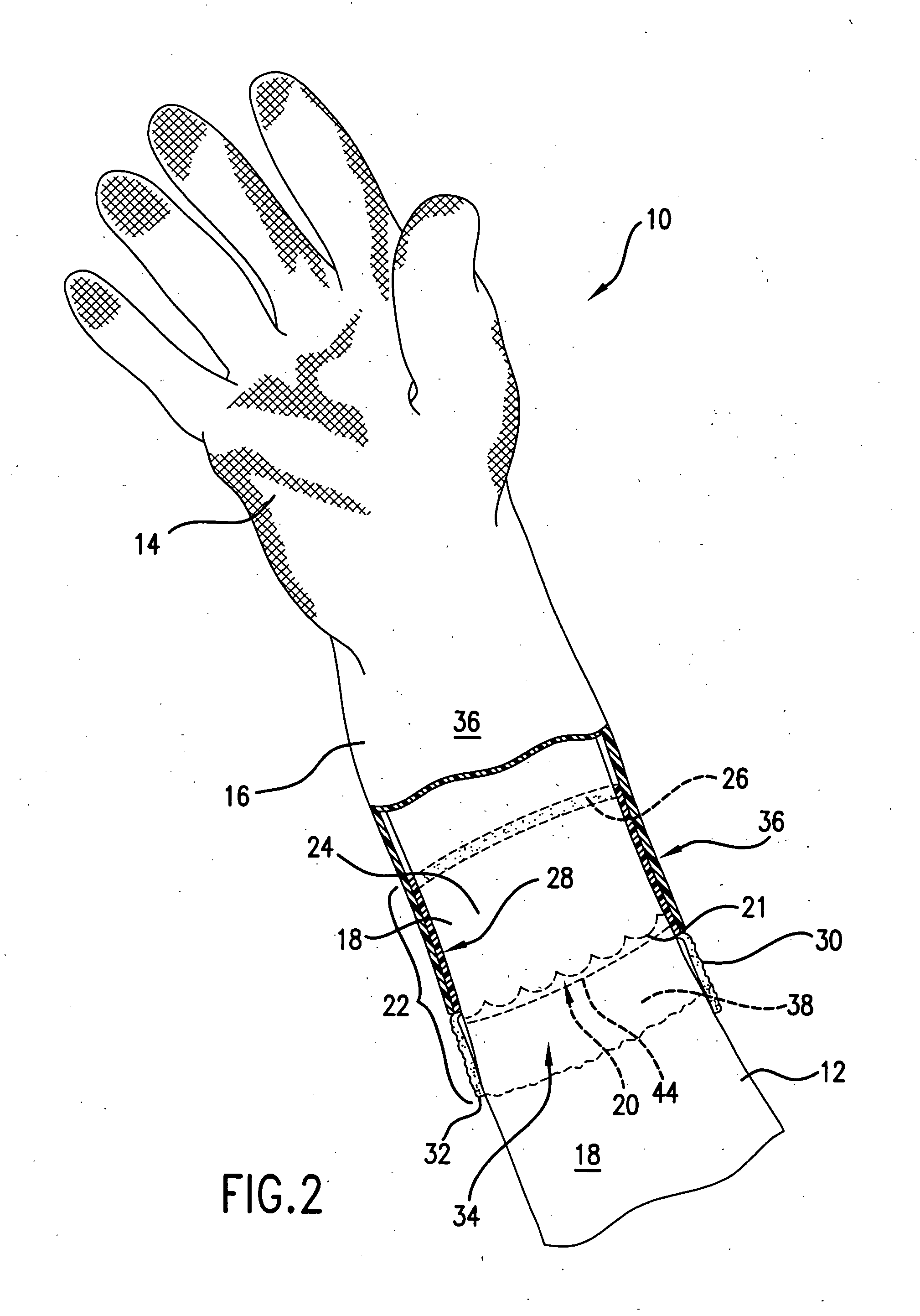 Moisture proof glove with a protective cuff