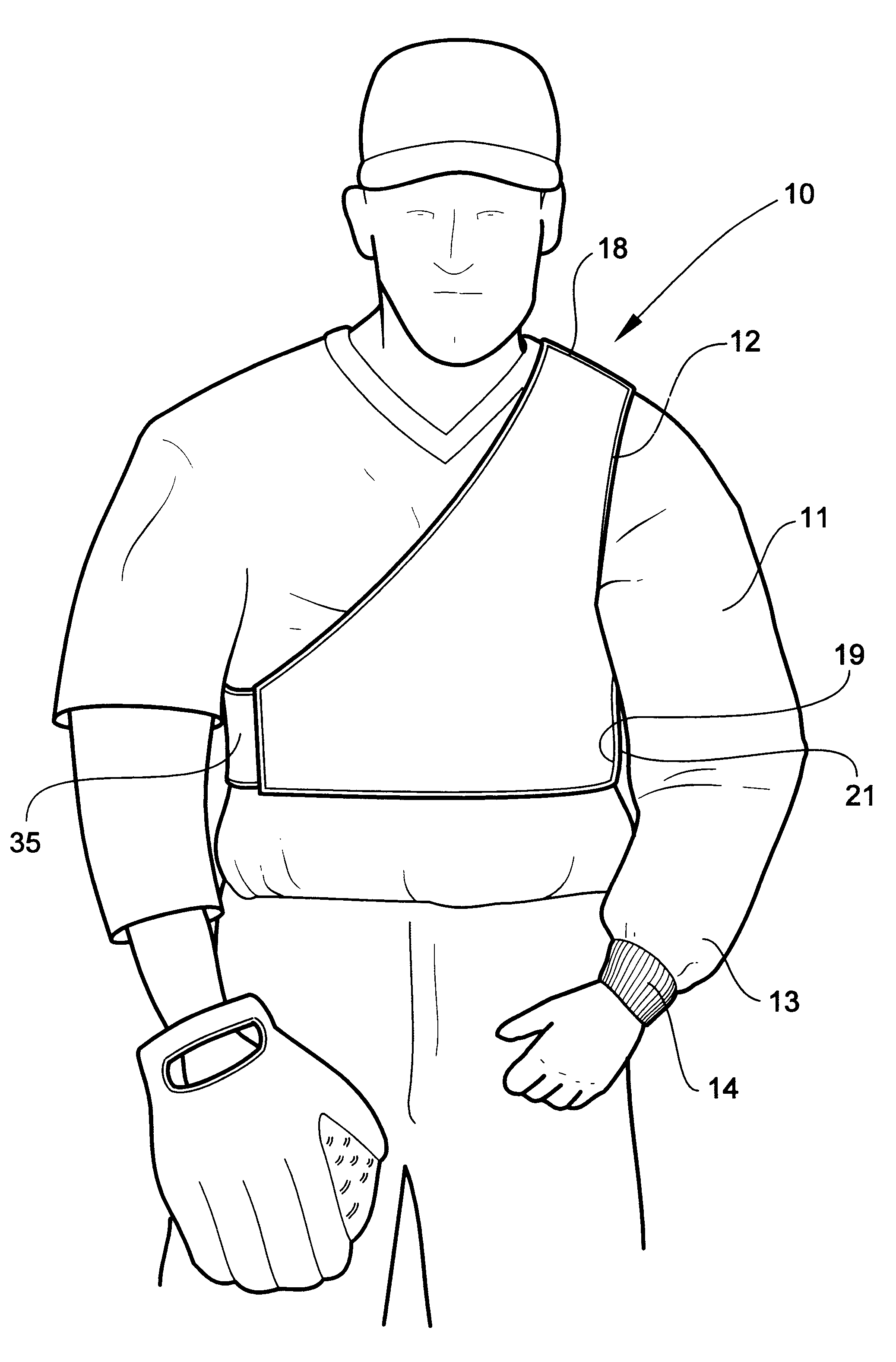 Warm-up garment with torso wrap
