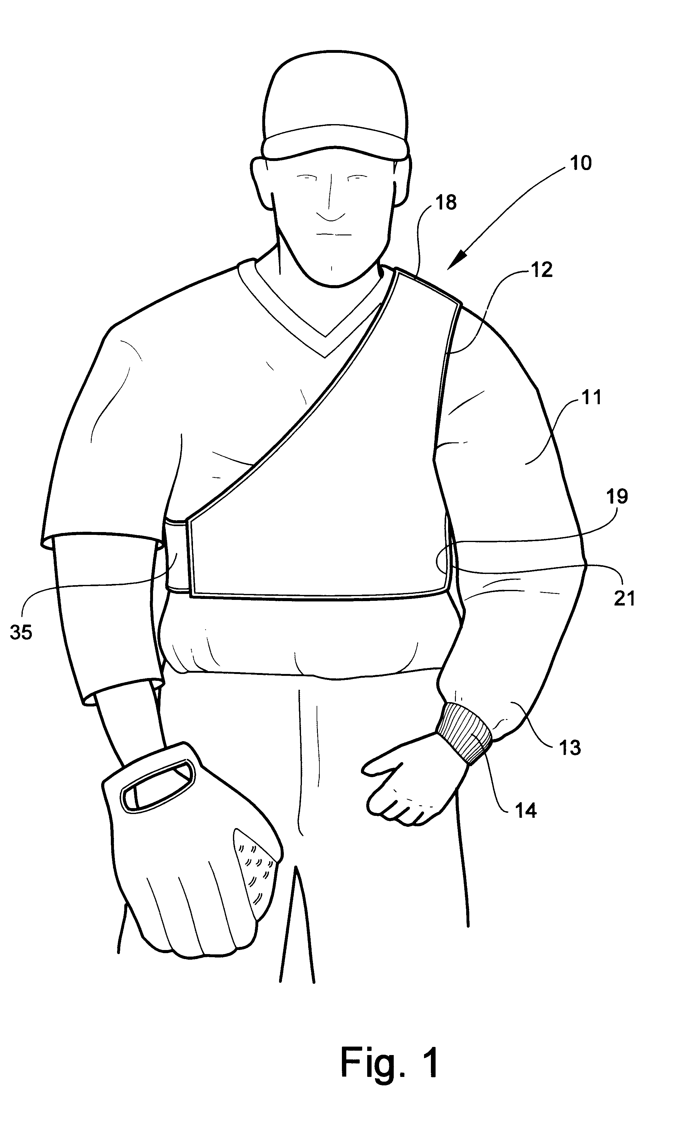 Warm-up garment with torso wrap