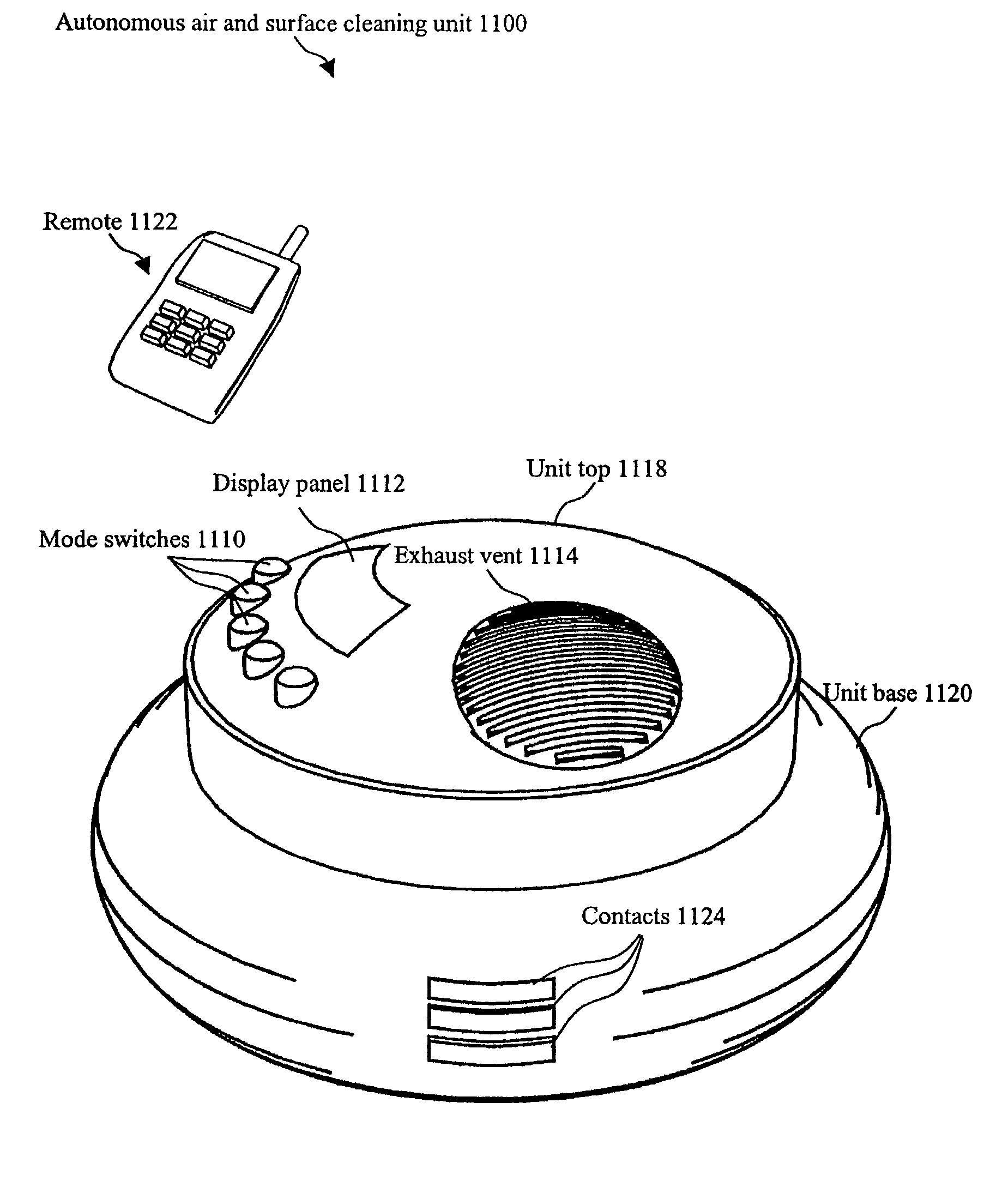 Device and methods of providing air purification in combination with superficial floor cleaning