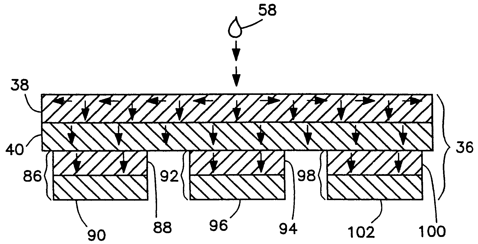 Test strip for determining concentration of multiple analytes in a single fluid sample