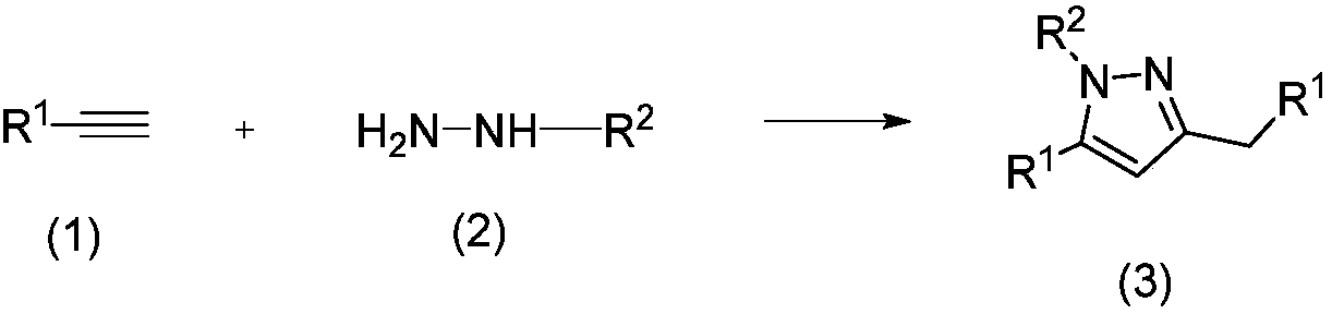Method for preparing polysubstituted pyrazole through one-pot reaction of substituted alkyne and hydrazine or hydrazine substitute