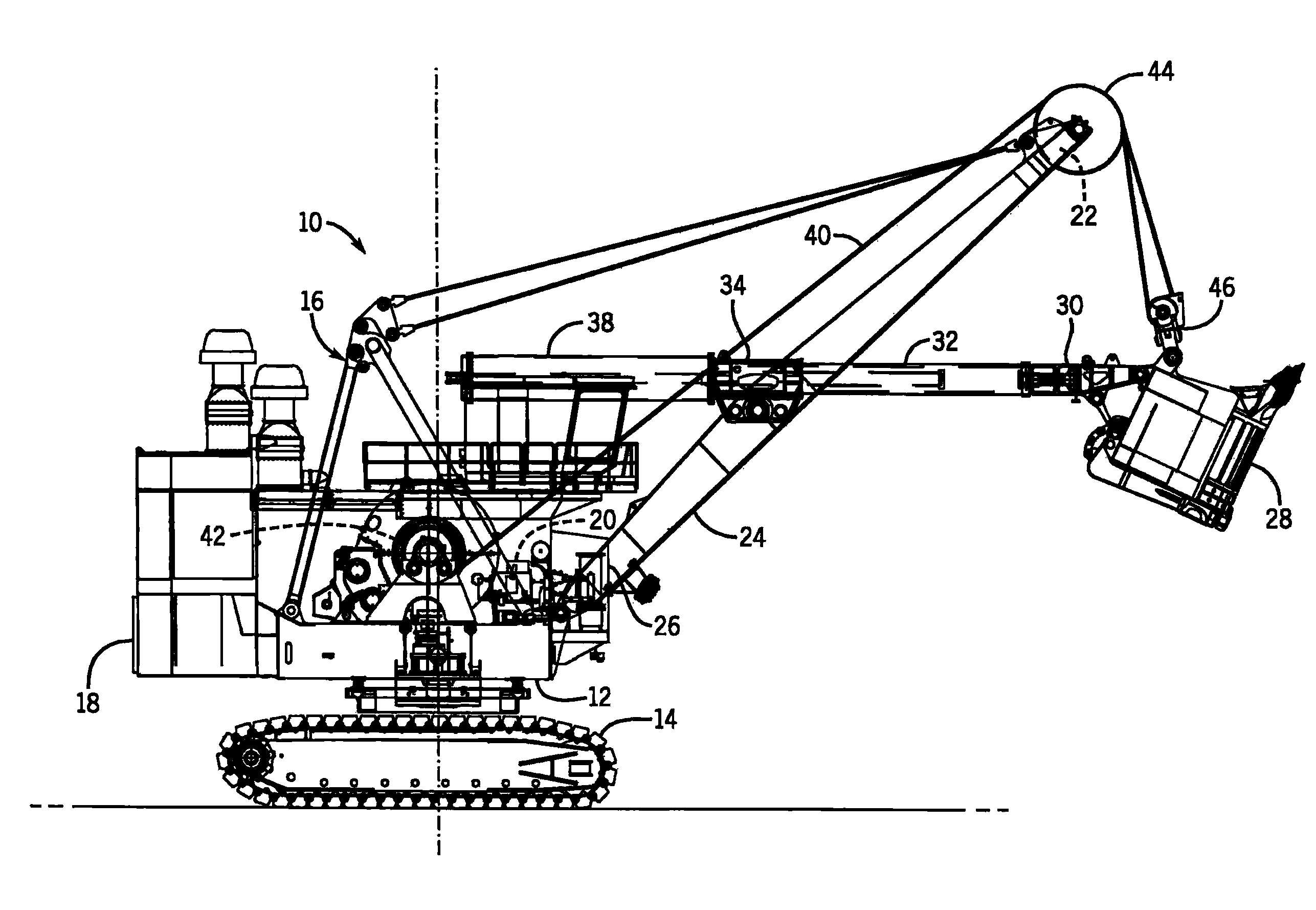 Hydraulic crowd system for electric mining shovel